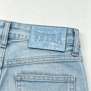 Customized crocodile skin leather patch wholesale embossed logo heat-pressed jeans truck <b>driver</b> leather label - Product Image 1