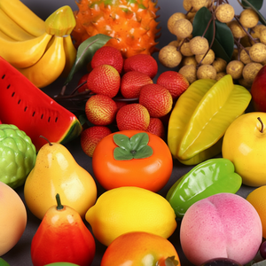 อุปกรณ์ประกอบฉากถ่ายภาพงานปาร์ตี้ครัวที่บ้าน ผลไม้จำลองสำหรับงานแต่งงาน ผลไม้โฟมรักษ์โลก น้ำหนักเบา ขนาด 8 ซม. ส้ม <span class=keywords><strong>กล้วย</strong></span> ผลไม้ประดิษฐ์ - Product Image 1