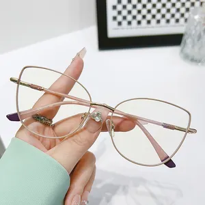 2024 katzenauge mode damen metall optik brille rahmen myopie acetat brillen rahmen acetat brillen