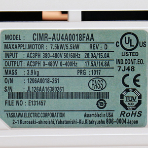 Nouveau et original, garantie 1 an, CIMR-AU4A0018FAA CIMRAU4A0018FAA, variateur de fréquence AC A1000 480V 3PH 17.5/14.8A - Product Image 2
