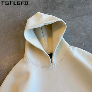 Felpa Pullover di Lusso Cropped da Uomo in Cotone Tinta Unita 380-500 Gsm, Felpa Personalizzata <span class=keywords><strong>Oversize</strong></span> <span class=keywords><strong>Streetwear</strong></span> dal Peso Elevato per Uomo - Product Image 3