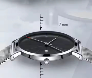 ultra Custom logo Thin Quartz Alloy Wrist <b>Watches</b> for Men Minimalist Stainless Steel Bracelet Mesh <b>Watch</b> - Product Image 4