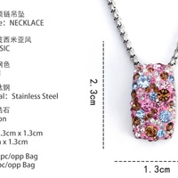 Colliers en Acier Inoxydable, Bijoux Fantaisie Délicats pour Femmes, Collier Ras du Cou avec Pendentif en Zircon Cubique