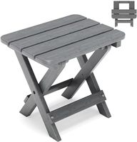 Table d'appoint pliable d'extérieur bleue avec pieds en forme de X, en plastique HIPS et bois, acier inoxydable 304 pour bord de piscine, complexe hôtelier, jardin, terrasse