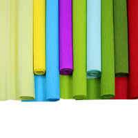 Rouleau de papier crépon coloré double face de 250 cm x 25/50 cm pour la création de fleurs et la décoration d'emballages, compatible avec l'impression en héliogravure