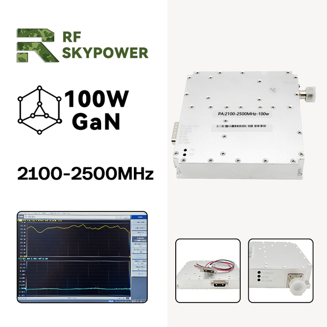S-Band 100W GaN RF Amplifier 2100-2500MHz Instant Bandwidth High Linearity Low Heat Aluminum Housing Rf Wideband Module