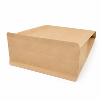 En stock, sac plat en papier kraft thermoscellable avec fermeture éclair, sacs réutilisables pour le stockage des aliments, sachet pour les collations, les grains de café, les épices