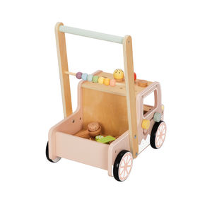 Camion de crème glacée en bois bébé marchette activité Cube tirer et pousser chariot bébé apprentissage enfants sensoriel avec roue - Product Image 2