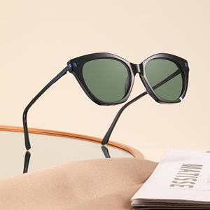 2025 plus récent irrégulière pleine jante lunettes de soleil Premium ombre métal Temple Logo personnalisé luxe polarisé gris vert % UV - Product Image 4