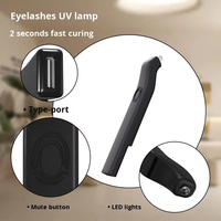 2 in 1 Tweezer UV Lash Light 2s Pengering Cepat Tipe-C Lampu Tweezer UV Portabel Lampu LED UV untuk Bulu Mata Cahaya Putih untuk Salon