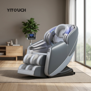 For Dual Core Body Relax Full <b>Zero</b> <b>Gravity</b> Office Massage <b>Chair</b> Modern Portable Leg Massager White+Blue PU Leather - Product Image 3