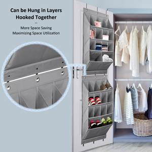 Door-Hanging <b>Storage</b> Rack with 16 Large Capacity Pockets, 600D Oxford Cloth, Suitable for Wardrobe Doors/<b>Narrow</b> Doors - Product Image 4