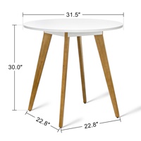 Table à manger de style farmhouse moderne avec plateau en MDF et structure en bois finition blanche pour l'ameublement de la maison