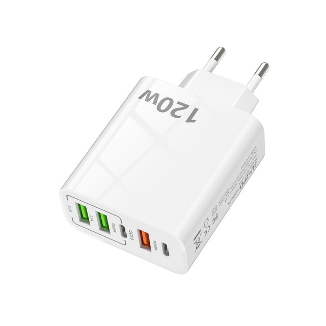 EU/US PD 120W Smart GAN Power Supply Adapter 48W Fast Charging Speed 3A Output Travel Charger for Laptop Mobile Camera