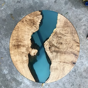 MESA DE CAFÉ REDONDA DE RESINA EPÓXICA Y MADERA DE ALTA CALIDAD, PERSONALIZACIÓN, BAJO MOQ - Product Image 5