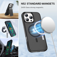 Coque de téléphone magnétique à charge sans fil anti-choc givrée et transparente pour iPhone 16 Pro Max et 16 Plus