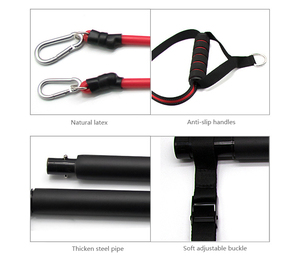 Xách tay nhà phòng tập thể dục Workout <span class=keywords><strong>Toning</strong></span> thanh Yoga tập thể dục Pilates Thanh Thanh Kit với sức đề kháng ban nhạc - Product Image 3