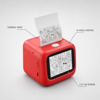 Imprimante thermique pour enfants AI, commande vocale, imprimante de dessin, écran HD de 2,8 pouces, sans encre, dispositif d'apprentissage créatif