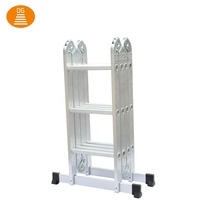 Escalera de aluminio multiusos EN131 Escalera plegable multiusos resistente de 3,7 m con bisagras de bloqueo de seguridad