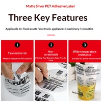 Étiquettes rondes autocollantes en PET argent mat, autocollants personnalisés avec revêtement anti-rayures, utilisation agricole et alimentaire, tailles 20-100 mm