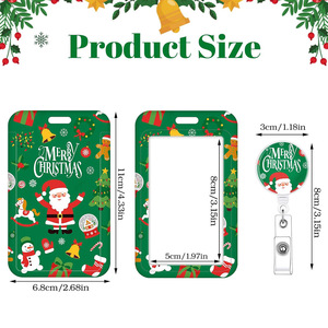 Cross-border embossed card <b>holder</b>, Santa Claus retractable easy-pull buckle name tag/<b>ID</b> card <b>holder</b>, MERRY CHRISTMAS - Product Image 4