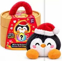 Jouet en peluche de Noël en forme de boulette avec boîte de cuisson vapeur de 15 cm, styles Père Noël, Bonhomme de neige, Bao, animaux en peluche anti-stress et moelleux
