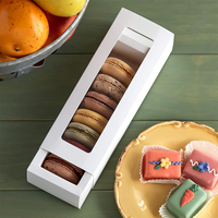 Boîte à Macarons à Tiroir Personnalisé avec Impression par Fenêtre Emballage Cadeau en Papier Kraft pour Biscuit Sushi Nouilles Dossiers en Papier d'Art