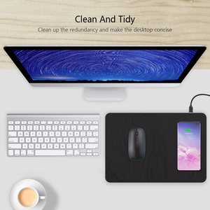 Tapis de souris en cuir grand format 2 en 1 JMY Square pas cher avec chargeur sans fil - Product Image 6