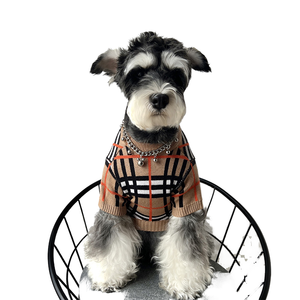 Luxe modemerk XXL winter wollen garen gebreide plaid trui elegante gebreide hondenkleding designer hondentrui - Product Image 1