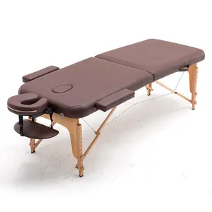 Mesa plegable y portátil para masaje Facial, cama de masaje tailandesa de madera