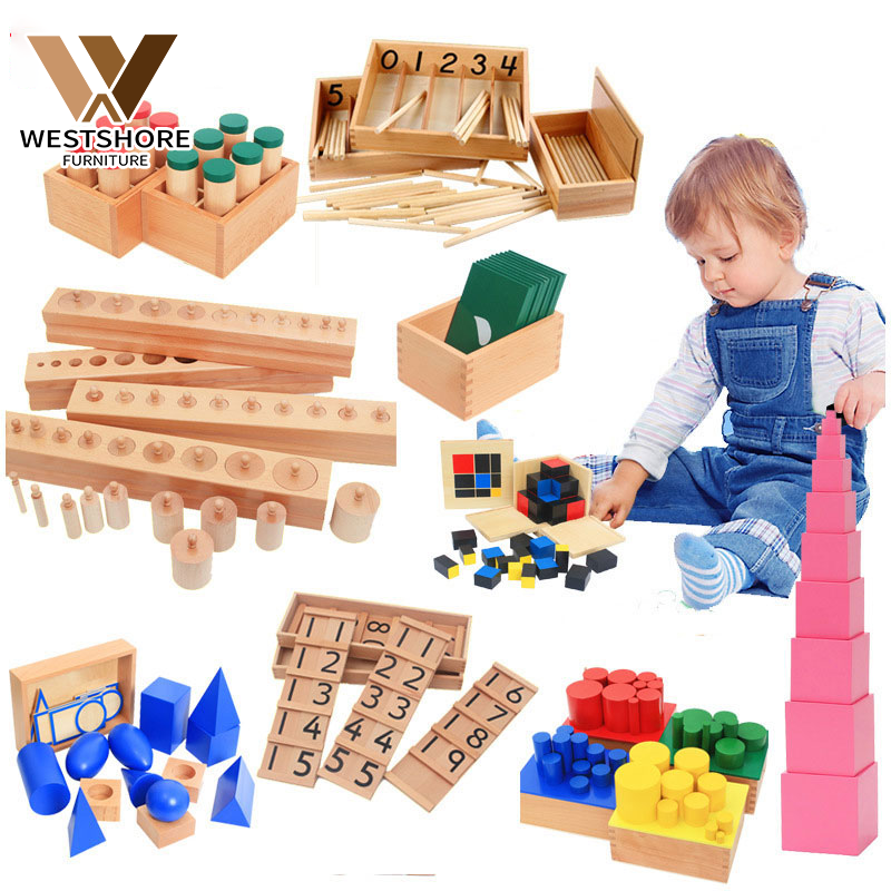 Baby Wooden Montessori Educational Toy Kids Wooden Montessori Materials Full Set Juguetes Montessori Toys Math Material