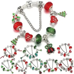 Vela Design popolare natale braccialetto con ciondolo a campana in cristallo placcato argento per bambini Lady