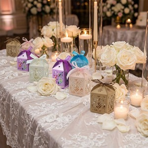 กล่องของขวัญงานแต่งงานแบบตัดด้วยเลเซอร์สุดหรู บรรจุภัณฑ์กระดาษสั่งทำพิเศษ - Product Image 4