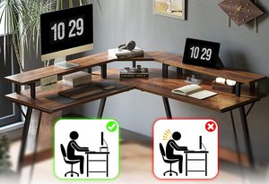 BETTERHOME <span class=keywords><strong>Bureau</strong></span> d'ordinateur <span class=keywords><strong>en</strong></span> forme de L, <span class=keywords><strong>bureau</strong></span> de travail, <span class=keywords><strong>bureau</strong></span> d'étude avec étagère - Product Image 2
