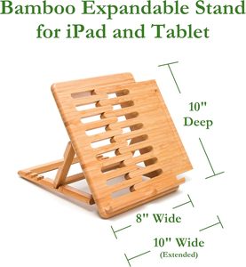 Supporto per Laptop in Bambù Espandibile, Nuovo Supporto per iPad e <span class=keywords><strong>Tablet</strong></span> <span class=keywords><strong>Samsung</strong></span>, Stand per Disegno in Bambù - Product Image 5