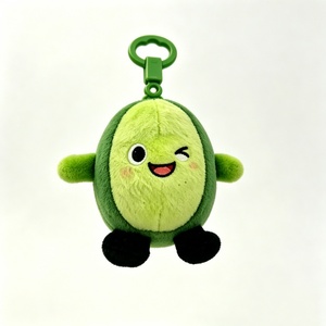 Customized <b>Cute</b> avocado character plush pendant for backpacks,Soft fruit plush toy <b>keyring</b> forkids,Cartoon winking avocado plush - Product Image 2