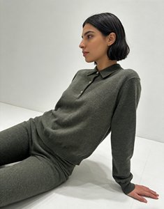 Maglione Pullover <span class=keywords><strong>in</strong></span> Lana e <span class=keywords><strong>Cashmere</strong></span> di Alta Qualità per <span class=keywords><strong>Donna</strong></span>, Caldo e Morbido con Collo a Risvolto e Bottoni per Autunno e Inverno - Product Image 1