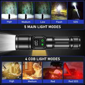 Multifunctional Car Safety Hammer with EDC Flashlight <b>Rechargeable</b> USB <b>LED</b> Tactical Break Glass Buzzer & Warning <b>Light</b> - Product Image 4