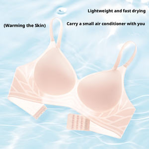 Soutien-gorge de sport invisible sans couture pour <span class=keywords><strong>femme</strong></span>, petite poitrine, push-up, contrôle latéral, sans armatures, maintien doux, confort léger pour l'été - Product Image 4