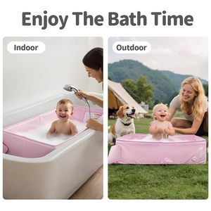 Bañera Plegable Portátil de PVC, Tipo Cuadrado Grande, para Bebés de 0 a 12 Meses, para el Hogar y Viajes - Product Image 3