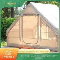 Tente de camping gonflable de luxe, grande surface, imperméable, résistante au vent, pour le camping familial en plein air
