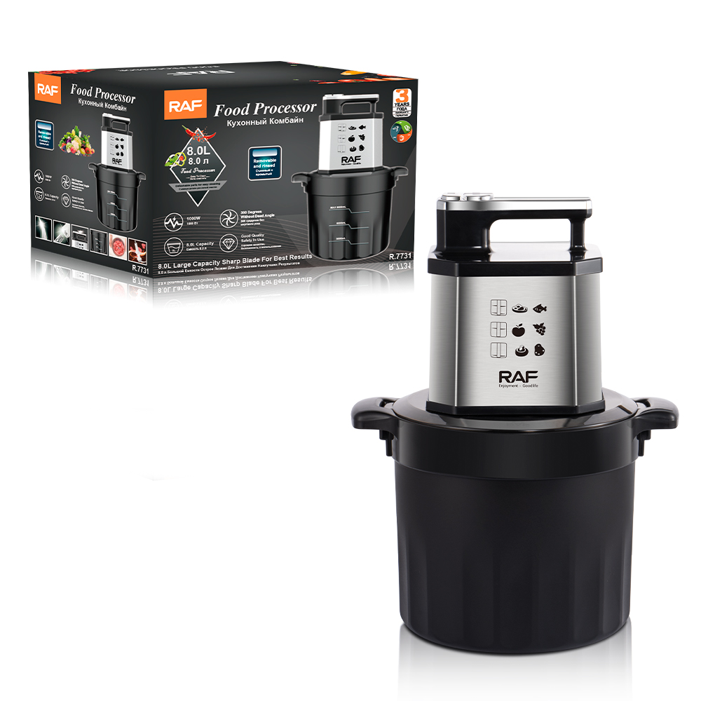 RAF Electric Food Processor Large Capacity Stainless Steel Meat Grinder  8L