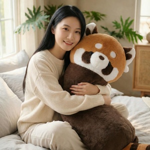 Lindo Peluche de Mapache, Juguete de Gato Rojo, Negro y Blanco, Adorable Almohada de Cuerpo Largo para Abrazar para Niñas - Product Image 4