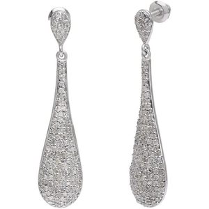 Pendientes de Diamantes Ornaatis, 1.06 Quilates en Total, Corte Redondo, Plata de Ley 925, Color G-H, Claridad I, Engaste de Garras, Joyería para Boda - Product Image 1