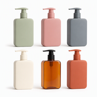 Flacon carré PETG professionnel anti-fuite avec pompe pour shampoing et lotion, 200 ml, 260 ml, à épaule plate, vide, pour emballage cosmétique et soins de la peau