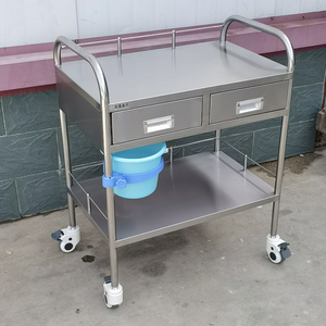 <span class=keywords><strong>Chariot</strong></span> médical multifonctionnel moderne en acier inoxydable argenté pour hôpitaux et cliniques - <span class=keywords><strong>Chariot</strong></span> de soins infirmiers 4 roulettes silencieuses Capacité de charge de 200 lb - Product Image 4