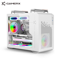 Casing Komputer ZeroMaster X300 Full Tower Aluminium dengan Sisi Kaca Temper, Pendingin Air 240 untuk Motherboard M-ATX/ITX, 4 Slot PCI