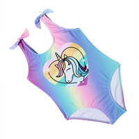 Maillot de bain pour enfant, imprimé animal de dessin animé, licorne, séchage rapide, respirant, jaune, bébé fille, maillot de bain une pièce, enfant
