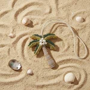 Fashion Coconut Tree Pendant PU Leather Keychain Handbag Decoration Charms Portable Car Mirror Keyring Middle Eastern <b>Gift</b> - Product Image 2