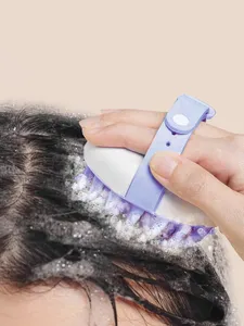 Sisir amfibi basah kering ungu sikat sampo rambut silikon desain baru kualitas tinggi sikat kulit kepala pembersih